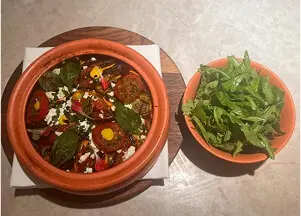 Vegetable Bayaldi and Pepper Coulis